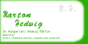 marton hedwig business card